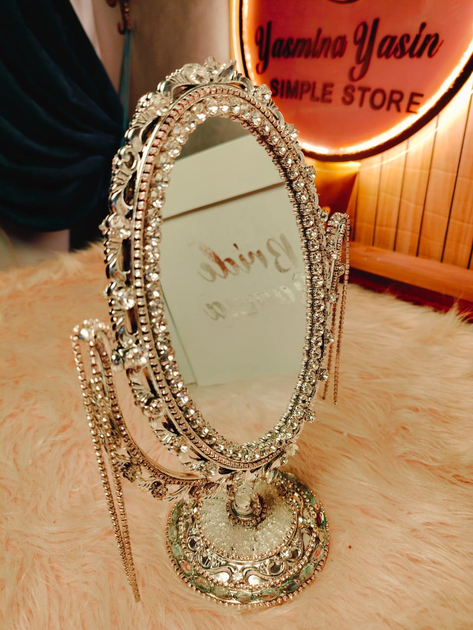 👑 مراية عروسة ملكية مطرزة